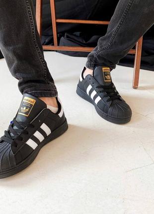 Мужские кроссовки adidas superstar black