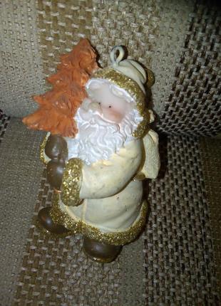 Винтажное новогоднее украшение на елку новогодний дед мороз санта клаус