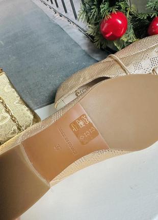 Золотые новые туфли франция натуральная кожа3 фото