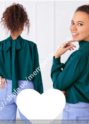 Стильна блуза з бантом ззаду 42-44-46-482 фото