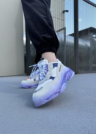 Кроссовки triple s clear sole white violet