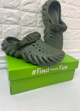 Крокси чоловічі crocs echo clog army green