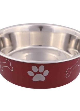 Посуд для собак trixie миска металевий 450 мл/14 см (квітка в асортименті) (4011905252421)2 фото