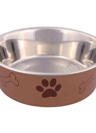 Посуд для собак trixie миска металевий 450 мл/14 см (квітка в асортименті) (4011905252421)3 фото