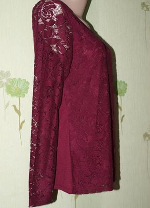 Кружевная кофточка, реглан,трикотажная блуза-m-l от laura torelli.-идеал2 фото