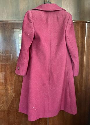 Малиновое длинное пальто осень- зима ссср суконное2 фото