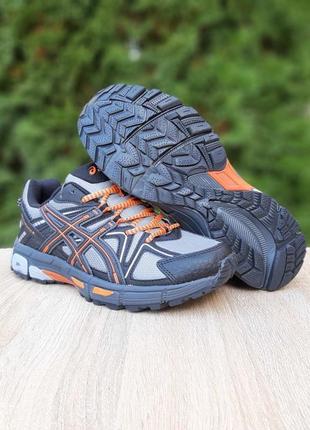 Кроссовки asics gel-kahana 8 серые с оранжевым3 фото