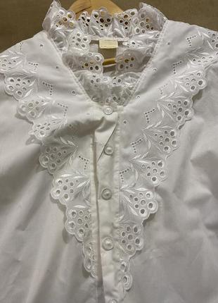 Белая блуза с прошвой большого размера angelika moden7 фото