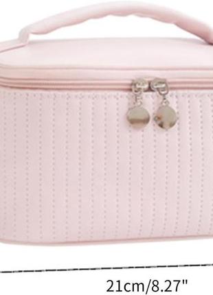 Жіноча косметичка сумка органайзер для макіяжу для подорожей коричневий колір3 фото