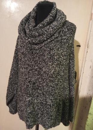 Асимметричный свитер с горлышком и карманом-кенгуру,букле,оверсайз,stradivarius7 фото