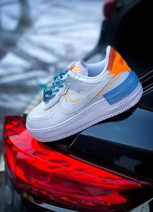 Женские кроссовки   nike air force 1 shadow "white/orange" 371 фото