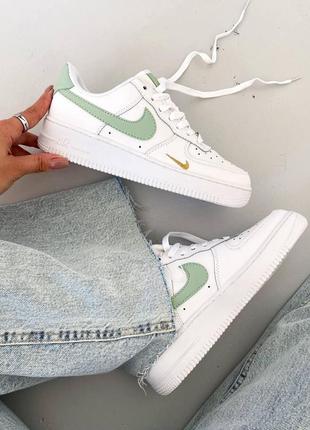 Кроссовки женские White nike  air force 1 green uptempo 39