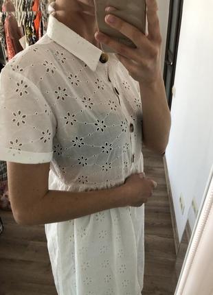 Новое белое катоновое платье размер s, m,l3 фото