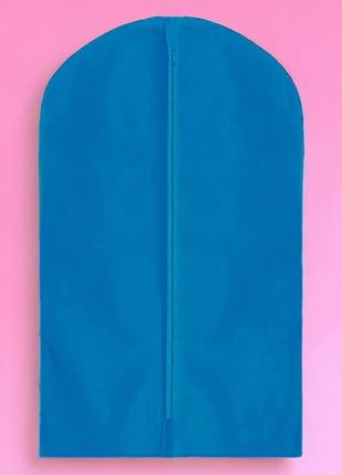 Чехол для хранения одежды 60х100см из дышащей ткани "спанбонд" синий1 фото