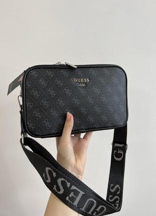 Сумка у стилі guess crossbody harmonic black/blue3 фото