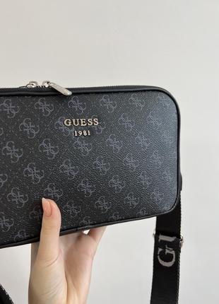 Сумка у стилі guess crossbody harmonic black/blue4 фото