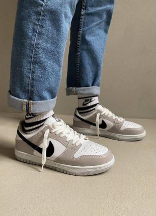 Женские кроссовки  nike dunk low grey black