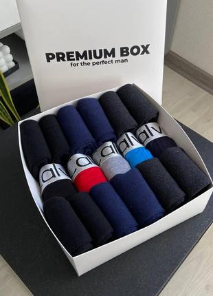 Premium box ck boxer silver (5 шт трусів + 12 пар шкарпеток махра)