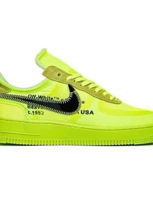 Мужские кроссовки nike air force x off white 1 low green8 фото