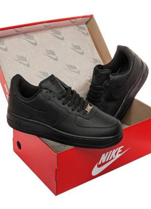 Мужские кроссовки nike air force 1 black premium9 фото