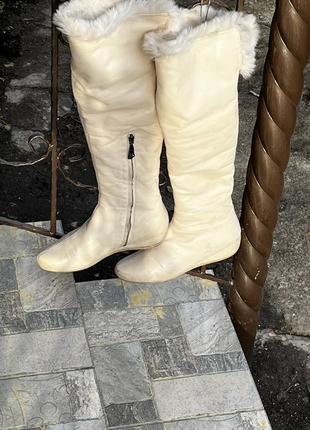 Сапоги кожаные натуральный мех baldinini, италия1 фото