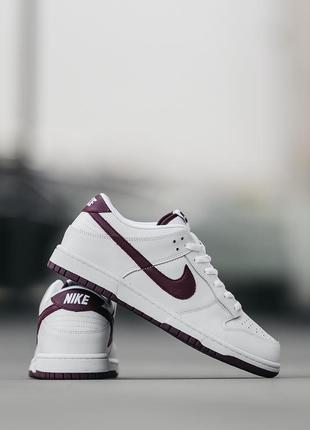 Nike sb dunk low white bordo ❤️36рр-45рр❤️ кроссовки найк данк мужские белые, кроссовки мужские бежевый найк дак, кроссовки мужские демисезонные