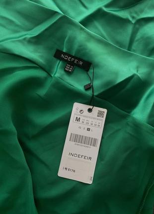 Нова сатинова смарагдова зелена міні сукня розмір м піжамний стиль мода 20244 фото