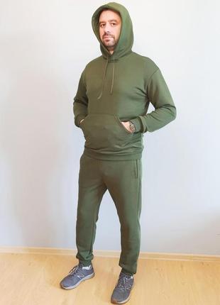 Спортивний костюм чоловічий демісезонний із футера тринитки олива 50 р4 фото