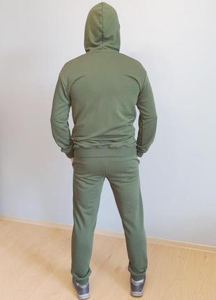 Спортивний костюм чоловічий демісезонний із футера тринитки олива 50 р3 фото