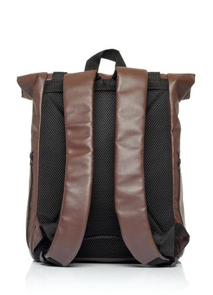 Жіночий рюкзак рол sambag унісекс rolltop milton - шоколадний10 фото