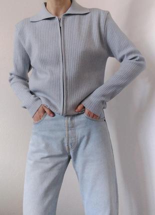 Хлопковый свитер зип джемпер поло пуловер реглан лонгслив кофта поло винтажный свитер коттон джемпер винтаж кардиган рубчик свитер с замком4 фото