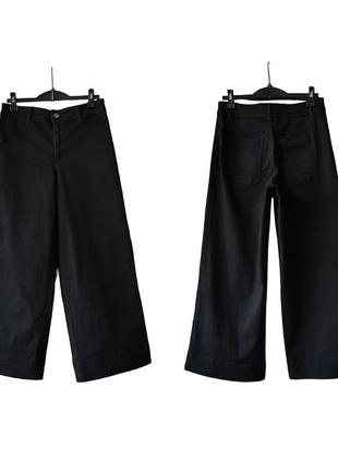 Джинсы широкие h&m короткие широкие джинсы кюлоты чёрные широкие джинсы укороченные палаццо3 фото