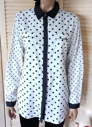 Блуза рубашка в горох р.46-48
