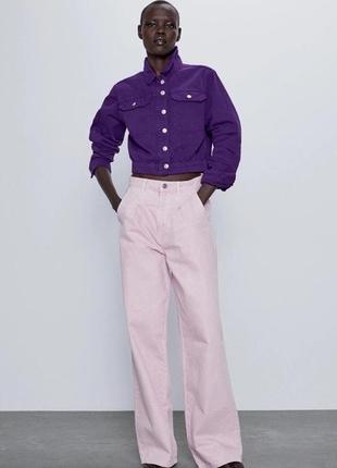 Джинсовая курточка фиолетовая женская1 фото