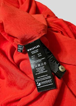 Червоне плаття-сорочка міді з кишенями whistles8 фото