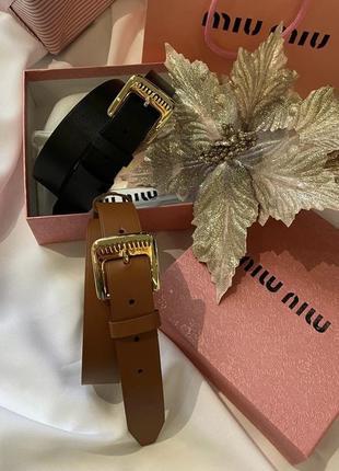 Брендовий ремінь в стилі miu miu