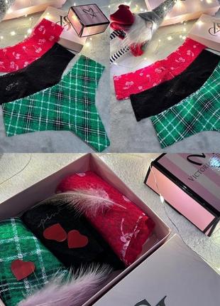 Подарунковий комплект трусики вікторія сікрет оригінал victoria’s secret