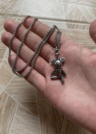 Цепочка ожерелье rare avant garde y2k chain multi logo toy bear necklaces