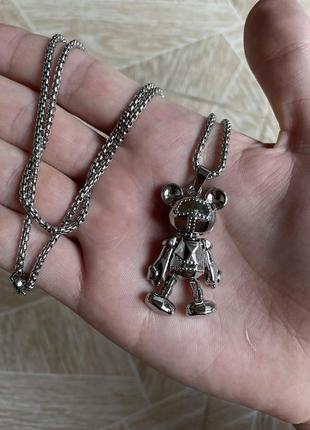 Цепочка ожерелье rare avant garde y2k chain dogs logo toy bear necklaces