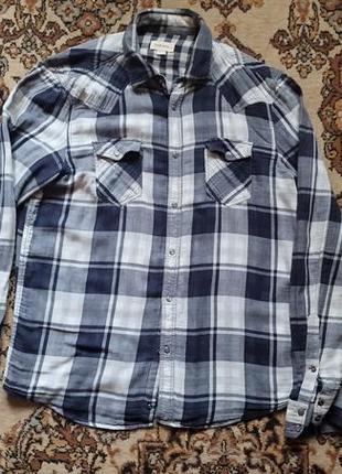 Брендова фірмова тепла зимова демісезонна бавовняна рубашка сорочка diesel,оригінал.