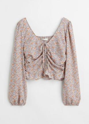 Стильный топ блуза в цветочный принт от h&amp;m2 фото
