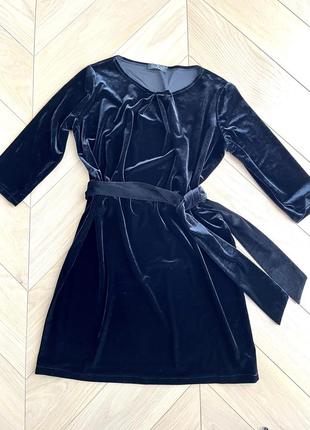 Сукня плаття оксамитова вільного крою під пояс3 фото