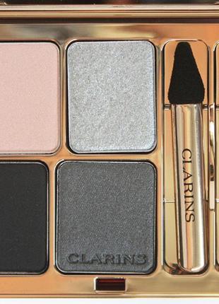 Минеральные тени clarins ombre minerale 4 couleurs eye quartet mineral palette 06 graphites тестер