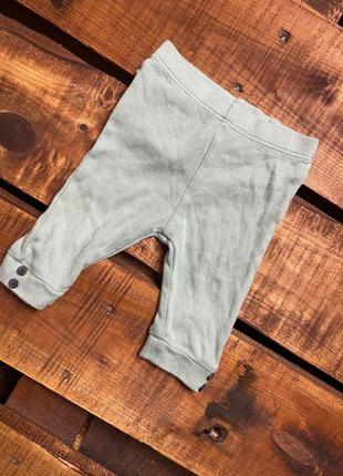 Дитячі бавовняні штани (брюки) з оздобленням marks&spencer (маркс і спенсер 0-3 міс 50-62 см ідеал)