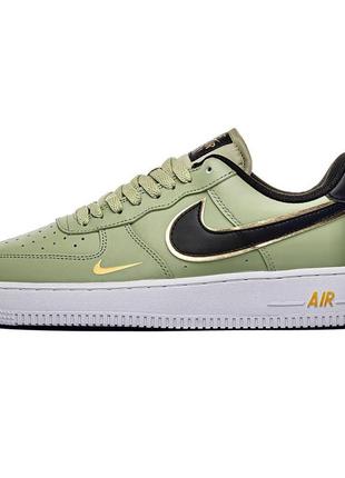 Мужские кроссовки nike air force 1 '07 lv8 olive gold black1 фото