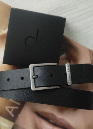 Чоловічий шкіряний подарунковий набір josepha calvin klein ремінь та гаманець, чорний2 фото