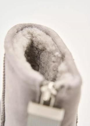 Угги натуральные серого цвета на толстой подошве lonza