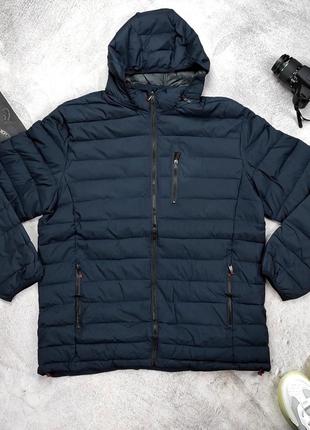 Темно-синяя утепленная стеганая куртка батал &lt;unk&gt; мужская осенняя зимняя куртка большие размеры1 фото