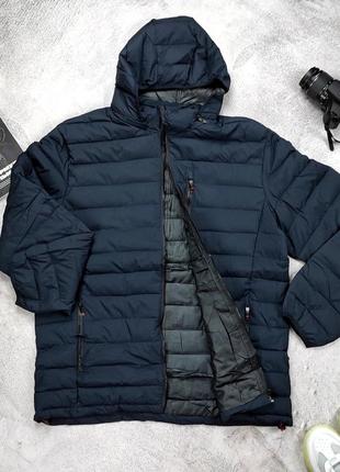 Темно-синяя утепленная стеганая куртка батал &lt;unk&gt; мужская осенняя зимняя куртка большие размеры4 фото