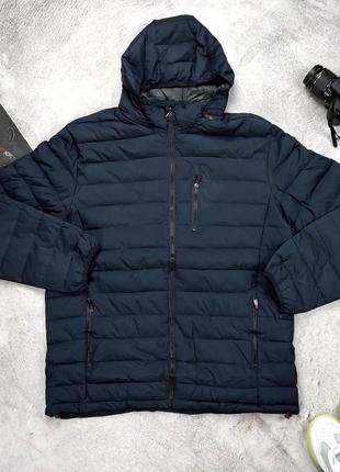 Темно-синяя утепленная стеганая куртка батал &lt;unk&gt; мужская осенняя зимняя куртка большие размеры5 фото